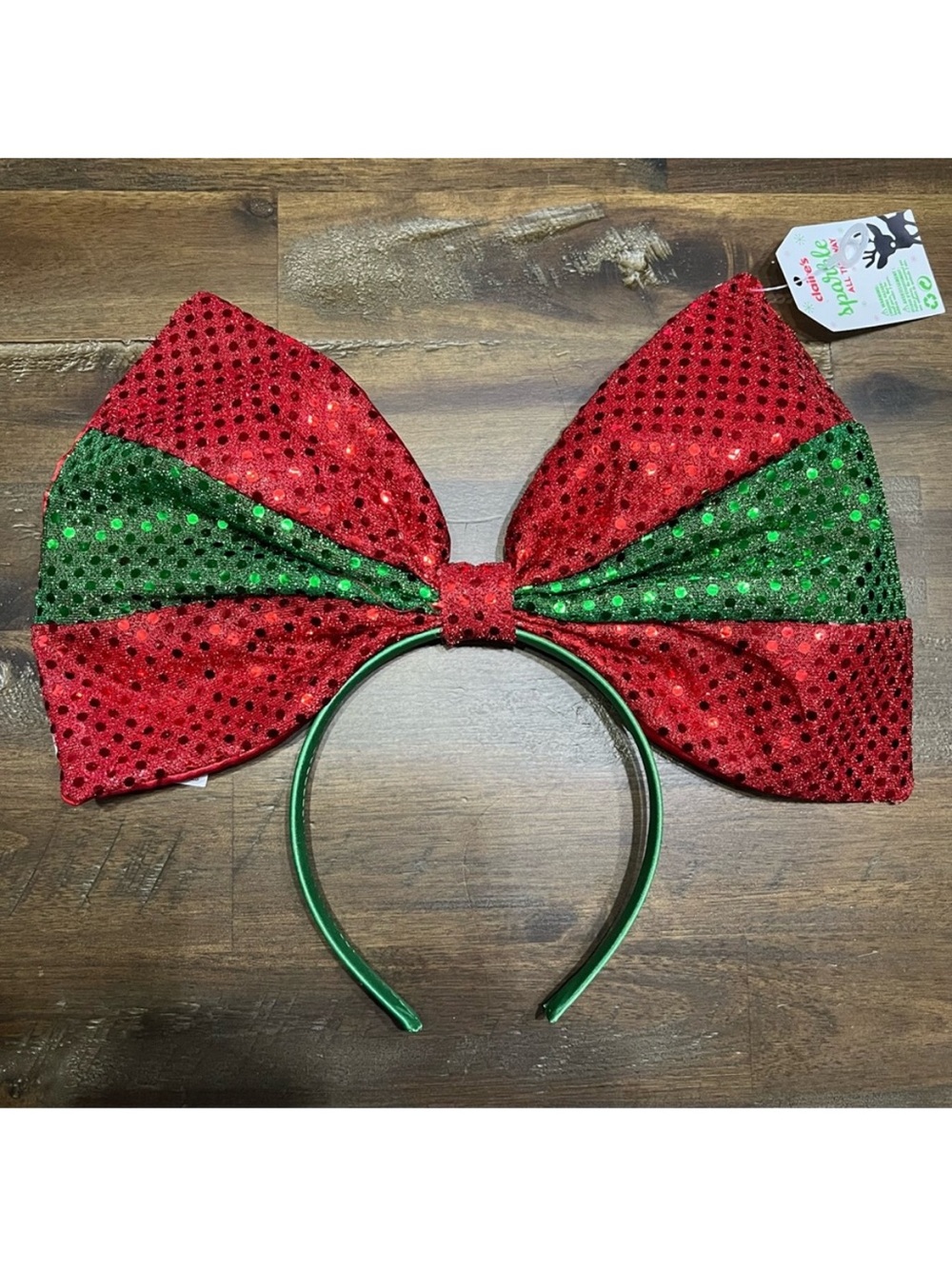 Claire’s red and green sequins Christmas holiday headband
